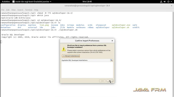 Oracle SQL Developer 18.4 Installation on OpenSuse Leap 15 and connect Oracle Database 18c