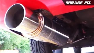 Megan Racing N1 4" Tip Exhaust Muffler High Flow & 2.5" Inlet w/ Silencer Kit