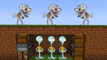 3 Speedrunners Squidwards VS 3 Hunters Insane Squidwards