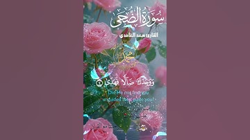 تلاوة خاشعة عطرة مباركة جميلة عذبة للشيخ سعد الغامدي سورة الضحى