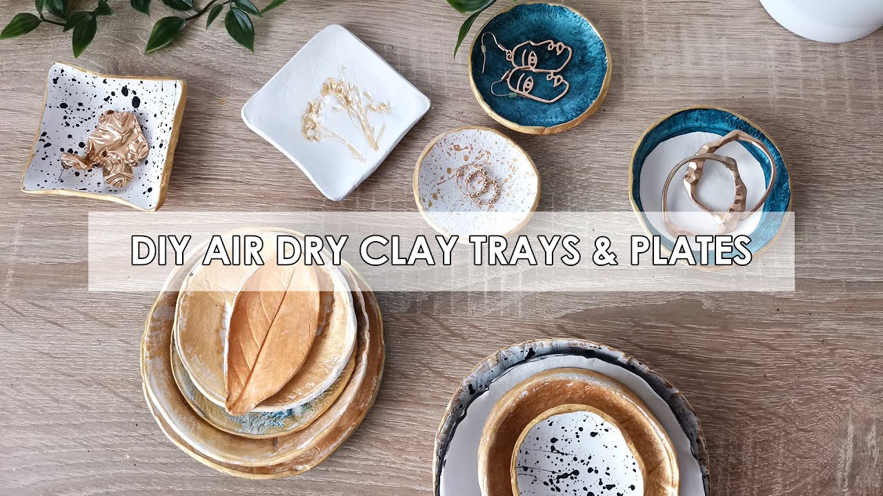 DIY easy air dry clay jewelry plates & trays perfect gifts for