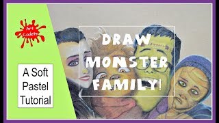 🎨Draw MONSTER FAMILY! - A SOFT PASTEL TUTORIAL screenshot 4