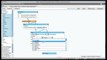 Location Data in Yahoo Pipes: A 2 minute demo