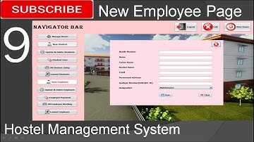 9. Hostel Management System in java - New Employee Page (JFrame, Mysql Database, Netbeans IDE)