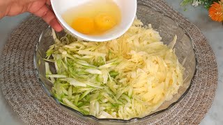 GRATER two POTATOES and a ZUCCHINI and in 10 minutes the DINNER is READY 🔥‼ ️👌😋