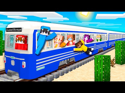Hicimos un Viaje Largo en TREN por el desierto en Minecraft!