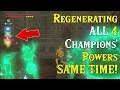 Regenerating ALL 4 Champions' Powers SAME TIME! What's gonna happens? in Zelda Breath of the Wild