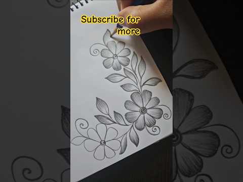 Easy flower border design #design #drawing #flowers #trending #trendingshorts