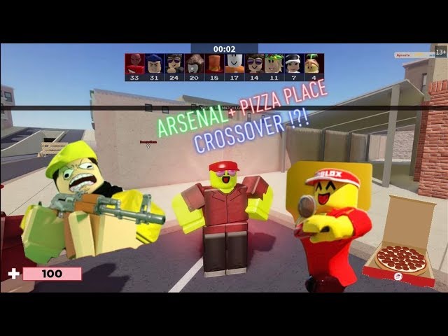 Pizza Boy Skin In Arsenal Roblox Gameplay Emotes Youtube - roblox arsenal pizza boy skin