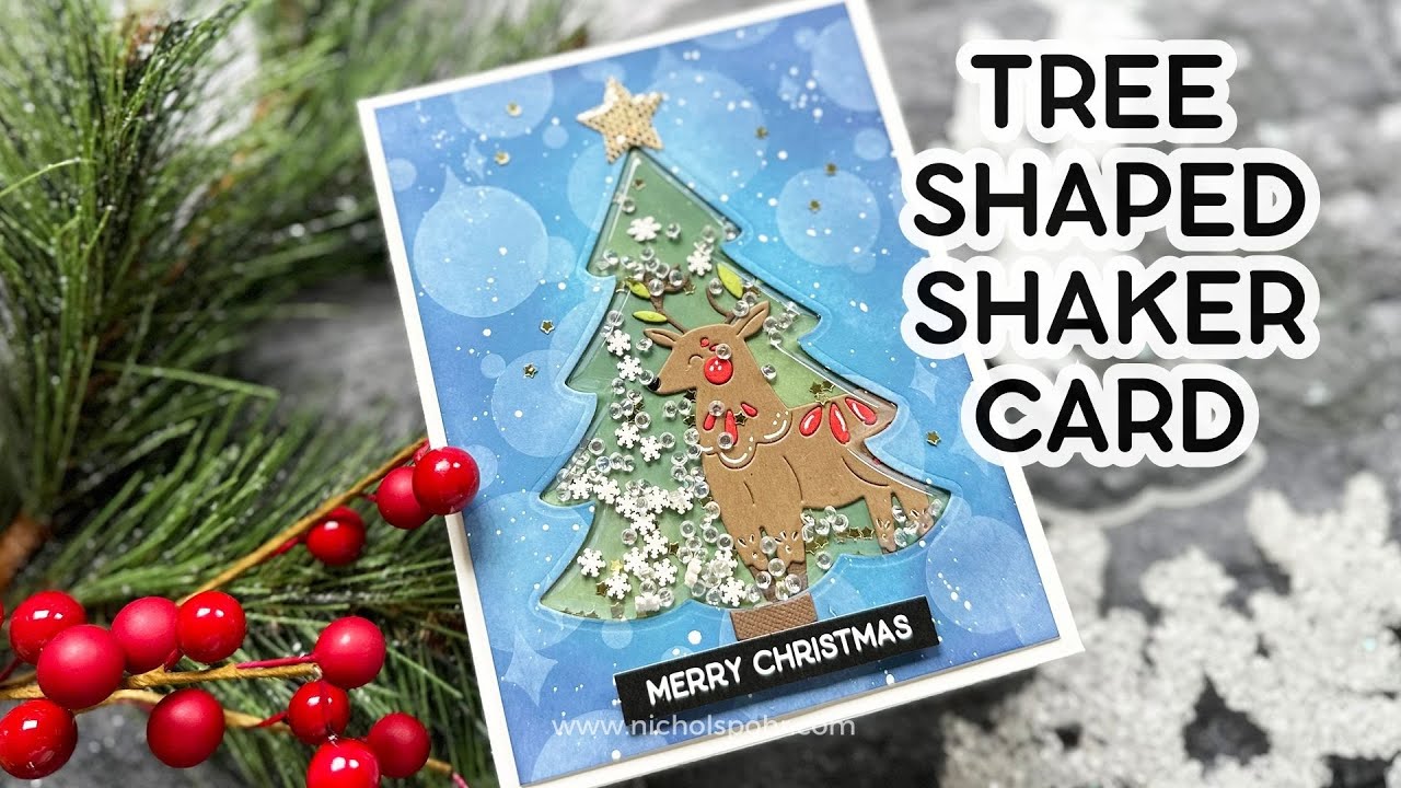 Tree Shaped Shaker Card (Waffle Flower Crafts September 2023 Release)