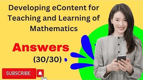 Developing eContent for Teaching and Learning of Mathematics Quiz  Answers || CIET || CBSE ||NCERT||
