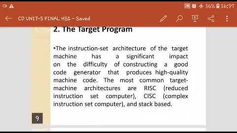 CD- Compiler Design-BE CSE-IT-Target program and instruction selection