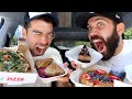 HIS FIRST EVER MUKBANG!! (ULTIMATE VEGAN FOOD FEAST!)