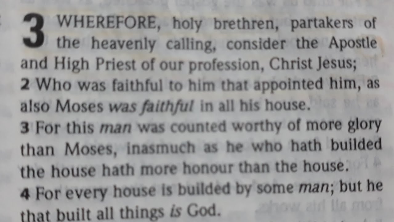 Hebrews 3 | Holy Bible King James Version - YouTube