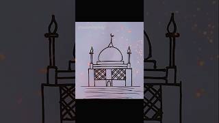 Easy drawing of mosque ❤️🕌🕋🕌❤️ #masjid #shortsart @saamitiphsy
