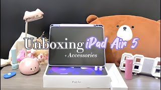 unboxing iPad Air 5 (purple 💜) 256gb 📦 + accessories