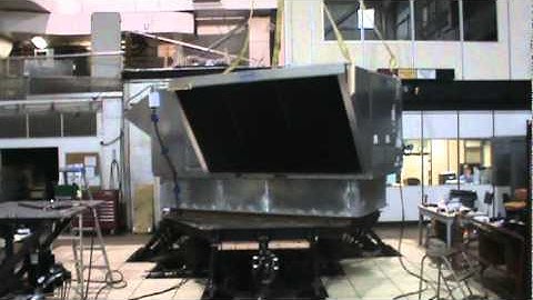 AAON RN series 30 ton rooftop unit with solid bottom curb seismic testing pass.