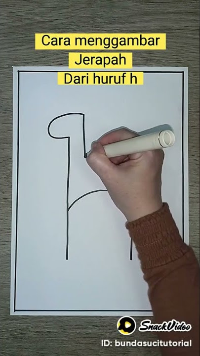 cara menggambar jerapah dengan huruf h 🤗