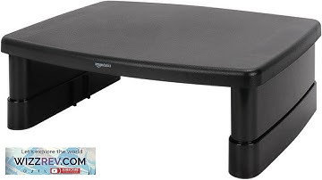 Amazon Basics Height Adjustable Rectangular Computer Monitor Riser Desk Stand with Storage Review