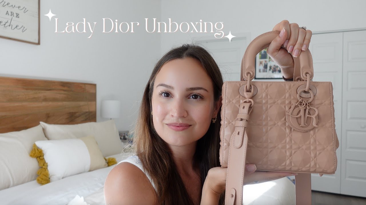 Christian dior lady dior pouch Rose Des Vents Patent Cannage Calfskin