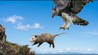 AmazonWildlife | Harpy Eagle vs Opossum – One Strike Decides Life or Death