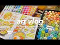 Cozy art vlog with ohuhu watercolors and art markers 