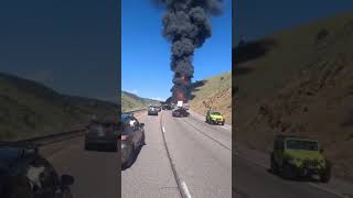 1 Killed, Truck Driver In Hospital After Fiery Tanker-Truck Crash Shuts Down I-70 In Colorado