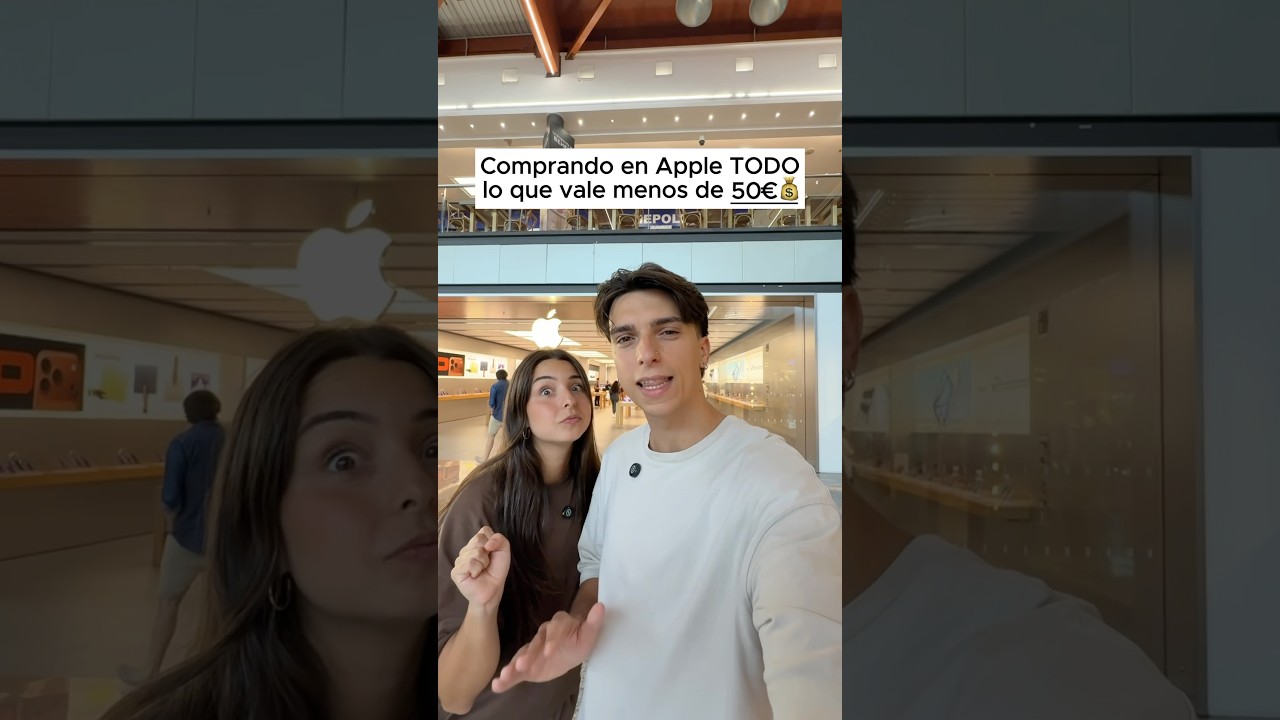 COMPRANDO TODO EN APPLE QUE VALE MENOS DE 50€ 💰😱📱 #reto #challenge #parejas #apple