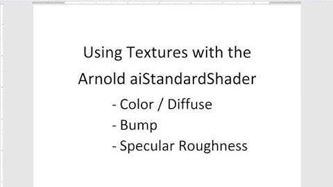 MAYA: Textures with Arnold part 1