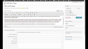 Wordpress 101 pt 2.  Creating Content