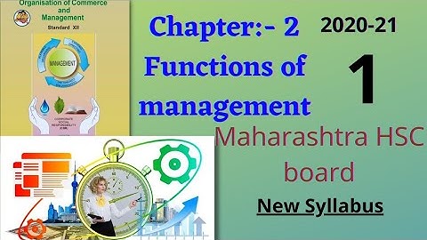 OCM | Chapter 2 | Functions of management | Class 12th | Maharashtra HSC board #12th_commerce