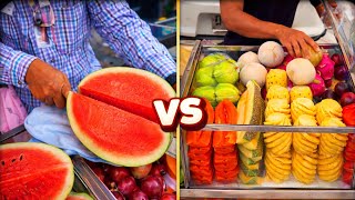 Two Fruit Cutting Masters | Who Has Better Skills?