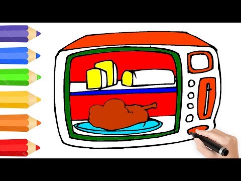 Microwave Coloring Page How To Draw Microwave For Kids| Kids Songs Learn Drawing By Color DT Kids
