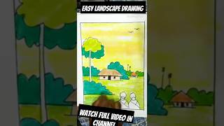 beautiful landscape drawing for beginners 💯🥰 #trending #viral #shorts #short #youtubeshorts