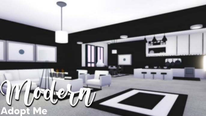 Modern Futuristic House Speed Build Kitchen And Living Room Adopt Me Builds Adopt Me Roblox Youtube