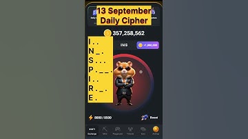 Hamster Kombat Daily Cipher Today//13 September daily cipher code// #shorts