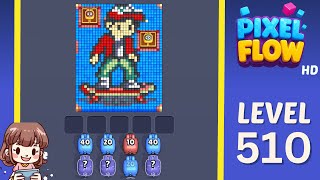 Pixel Flow Level 510 Solution Walkthrough