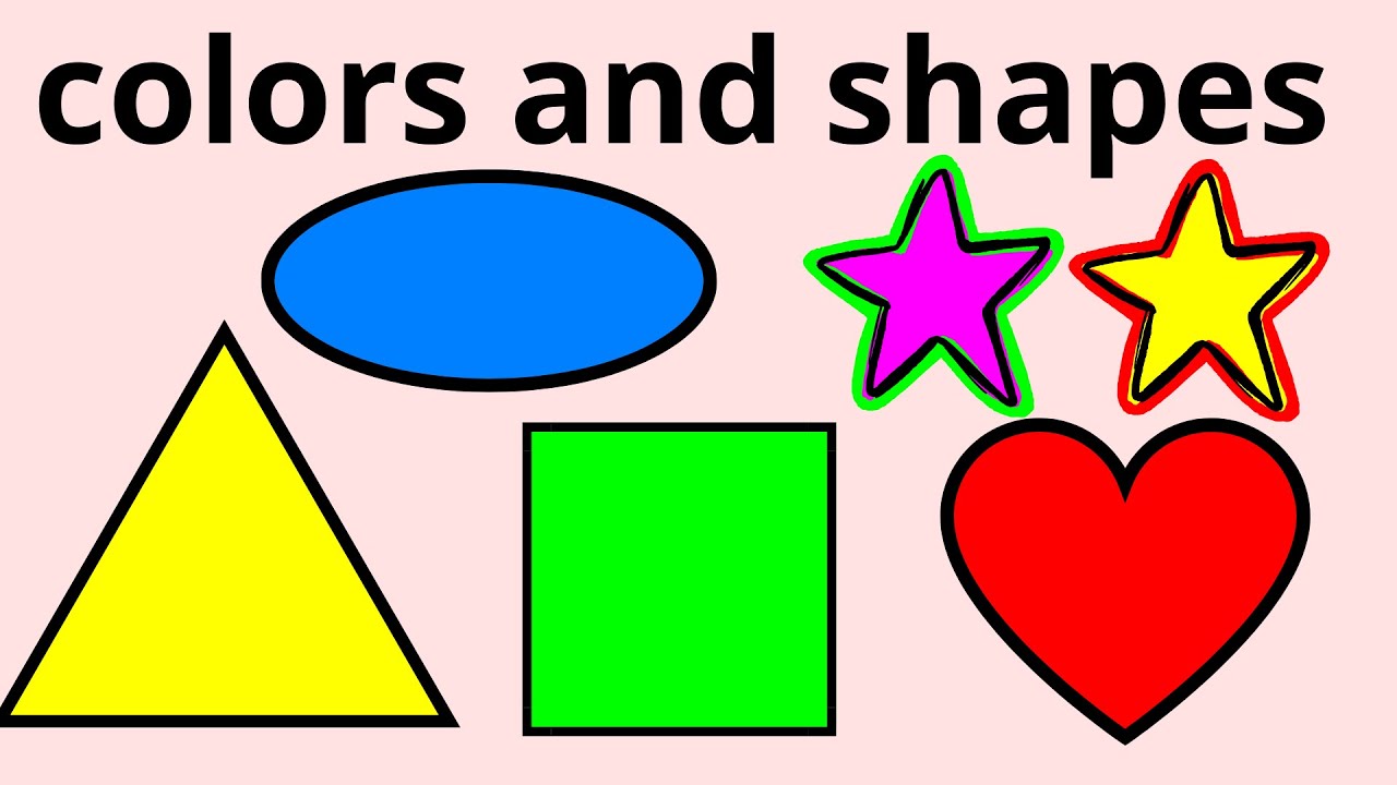 Collection of basic 2D shapes for kids learning, colorful