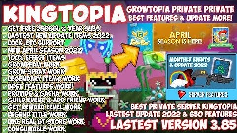 NEW GROWTOPIA PRIVATE SERVER TERBARU 2022 | ✅🔥 GET FREE 250BGL & MORE FEATURES 💥🔥 | KINGTOPIA 🚀
