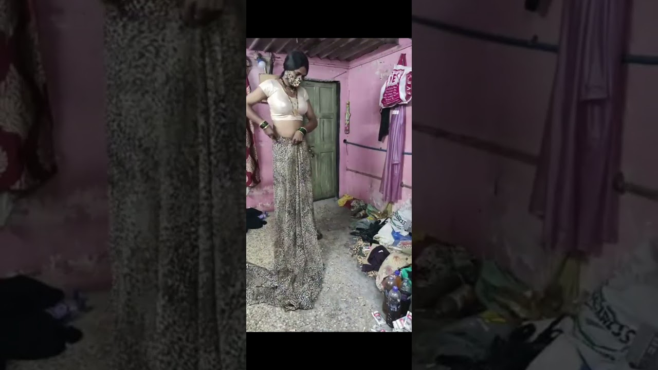 Crossdresser remove saree and wear another saree with step // very beautiful and kind person 