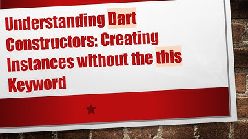 Understanding Dart Constructors: Creating Instances without the this Keyword