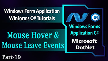 19 | Mouse Hover And Mouse Leave Events In Winforms C# | Windows Forms Application C# (Hindi/Urdu)