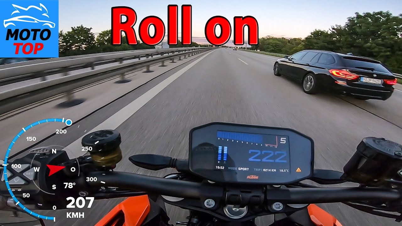 KTM 1290 Super Duke R - ROLL ON 3rd, 4th, 5th, 6th gear - GPS measured