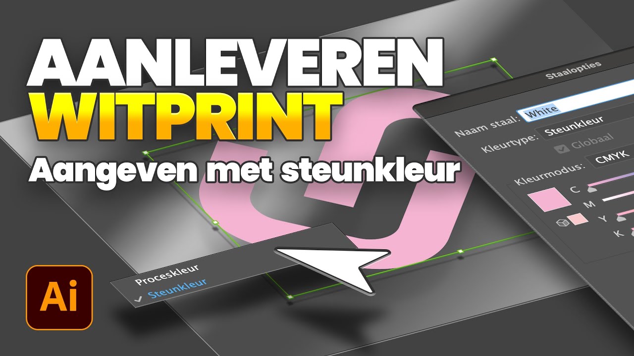 Aanleveren witprint aangegeven met steunkleur