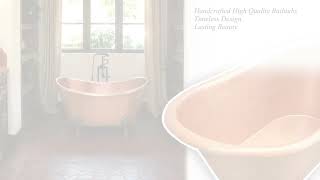 Double-Slipper Handcrafted Natural Copper Freestanding Bathtub