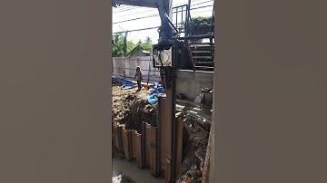 Sheet Pile Installation. #construction #shorts