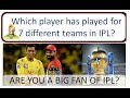 Interesting quizzes about IPL 2020|LATEST UPDATE