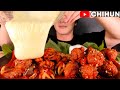 GIANT CHEEZE SPICY OCTOPUS 🧀🐙🍗 CHICKEN LEGS MUKBANG 치즈를 듬뿍 쭈꾸미볶음과 양념치킨 닭다리 리얼사운드 먹방 EATING SHOW