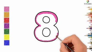 Glitter Number coloring - Learn Colors Learn numbers for children