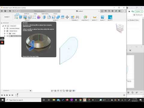 Fusion 360: Dimension, Revolve, and Shell